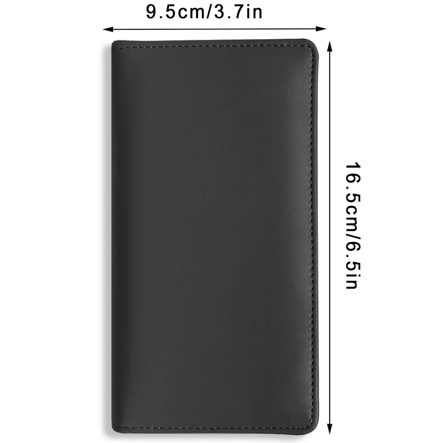 Sanlykate Leather Checkbook Cover for Men and Women, Check One Size, Black