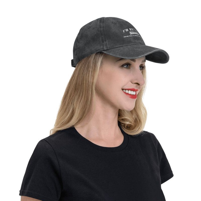 I’M RETIRED Funny Graphic Baseball Cap Unisex Washed Adjustable Sun Hat Casual
