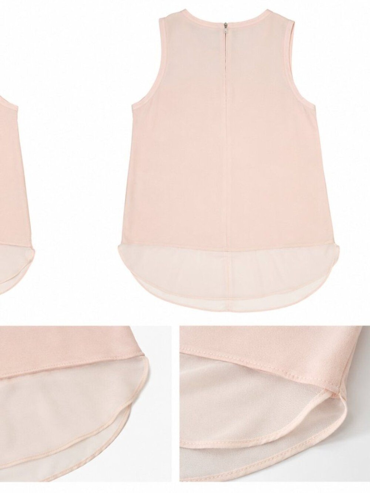 Vince Camuto Blush Sleeveless Sheer Hem Blouse – Size Small