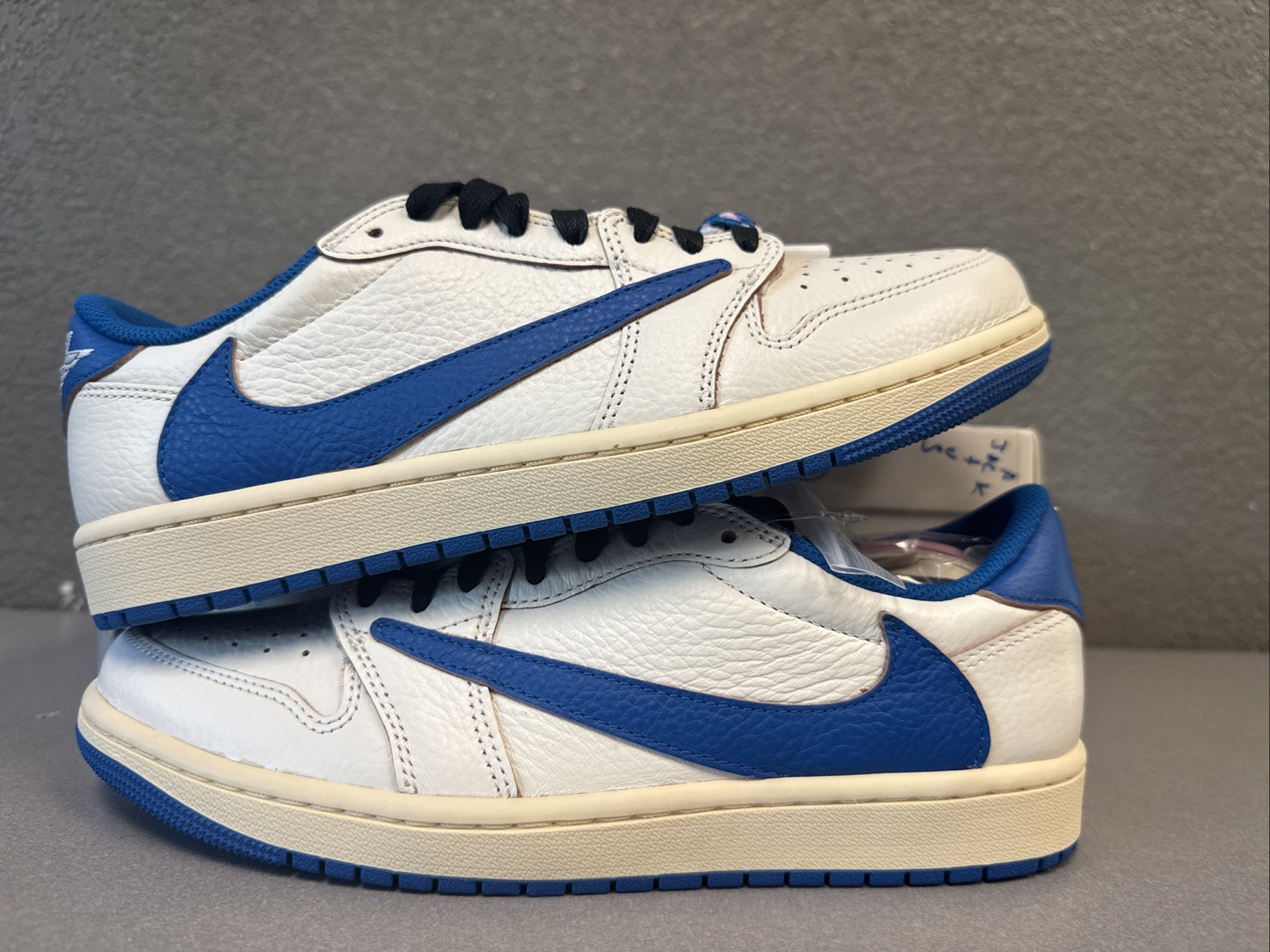 Air Jordan 1 Low OG SP Fragment x Travis Scott Sail Military Blue Size 9M