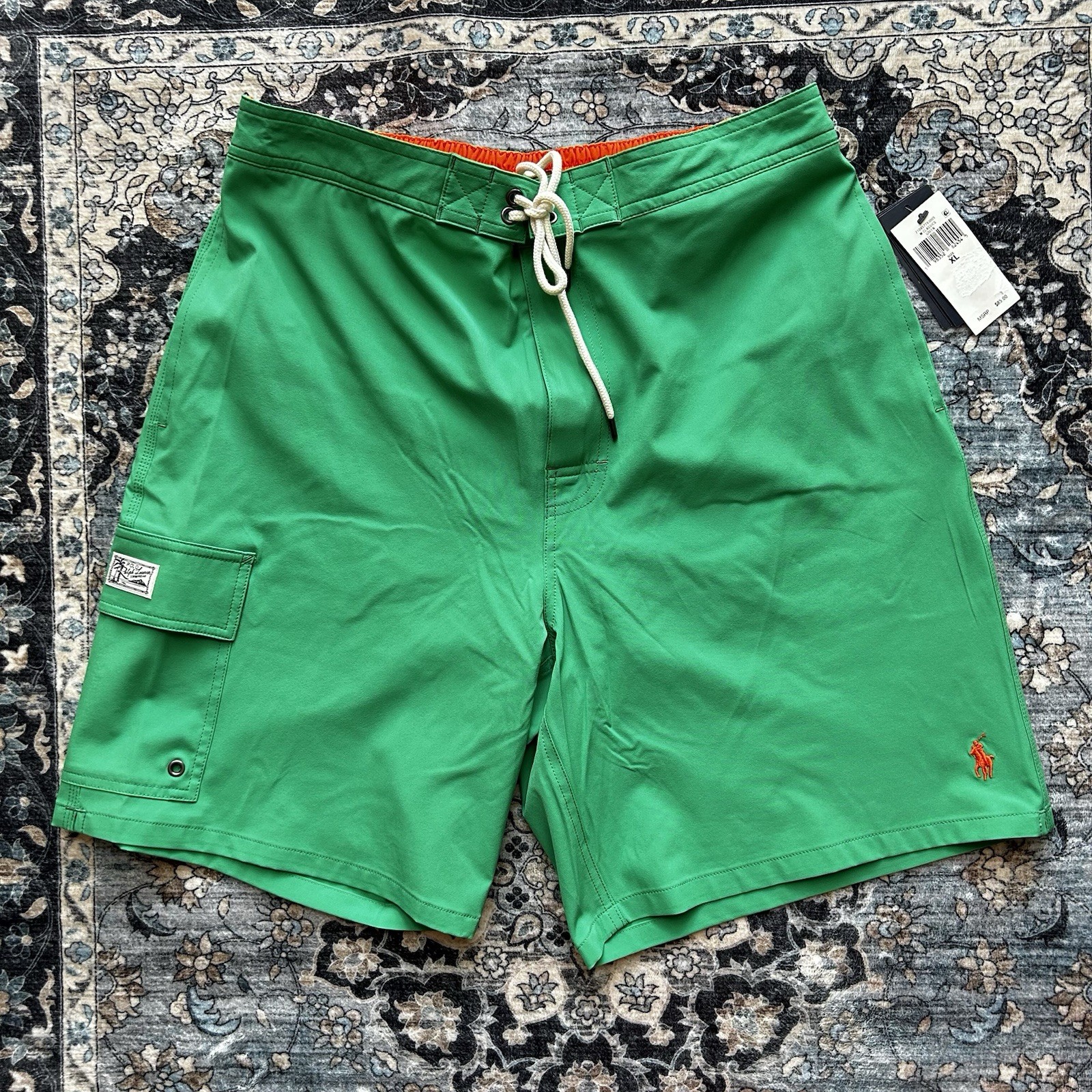 Polo Ralph Lauren Board Shorts Men’s XL Swim Trunks Pockets Lined Stretch Green