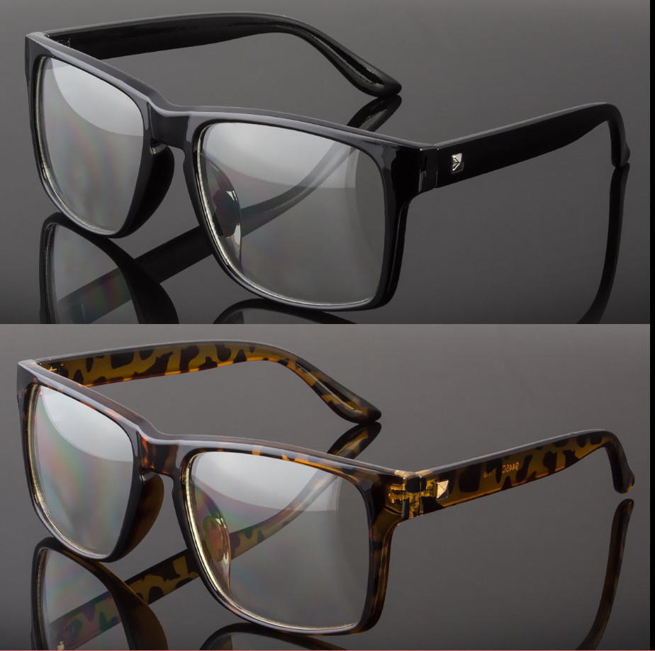 Hipsters Oversized Glasses Clear Lens-Non Prescription Nerd Glasses Retro BLACK