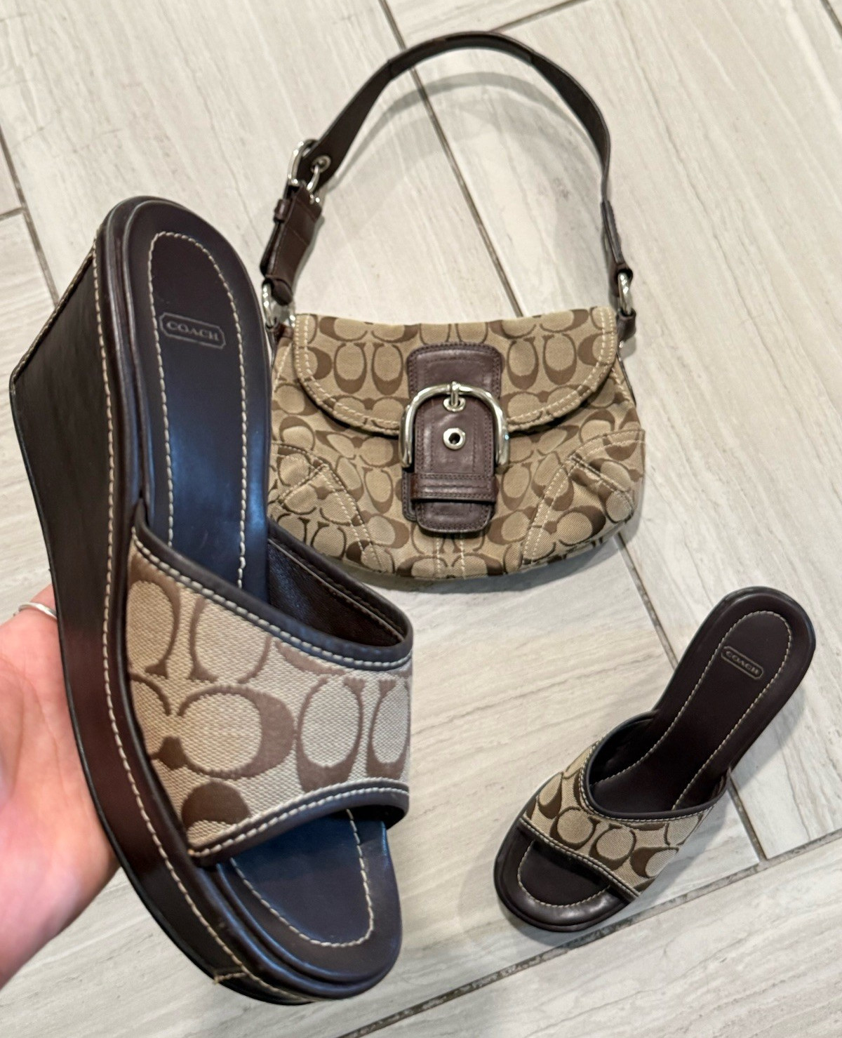 RARE Y2K Brown COACH Wedges