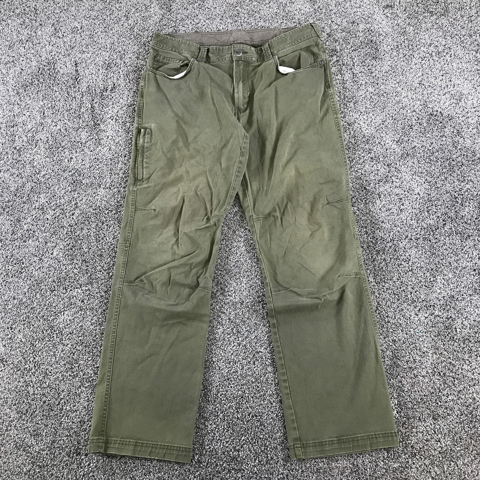 Columbia Carpenter Pants Mens 36×32 Green Stretch Canvas Workwear Utility Casual