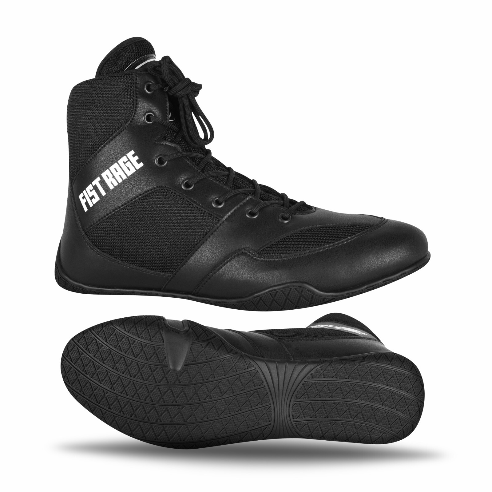 FISTRAGE Boxing Shoes Microfiber Leather Kickboxing And Training With Sting Bag