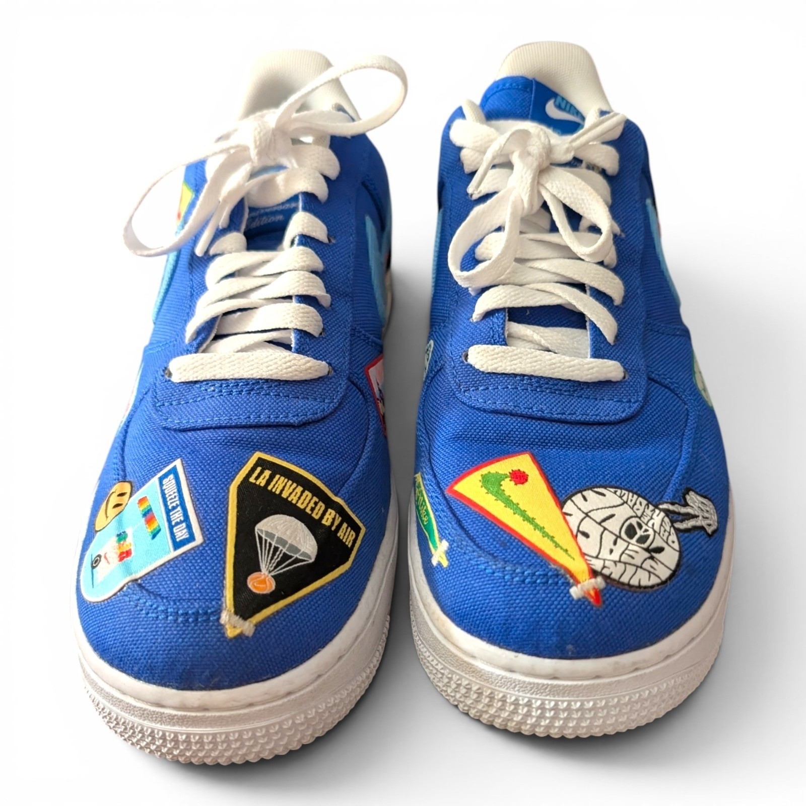 Nike Air Force 1 ’07 PRM Los Angeles Patched Up DX2306-400 Racer Blue Womens 9.5