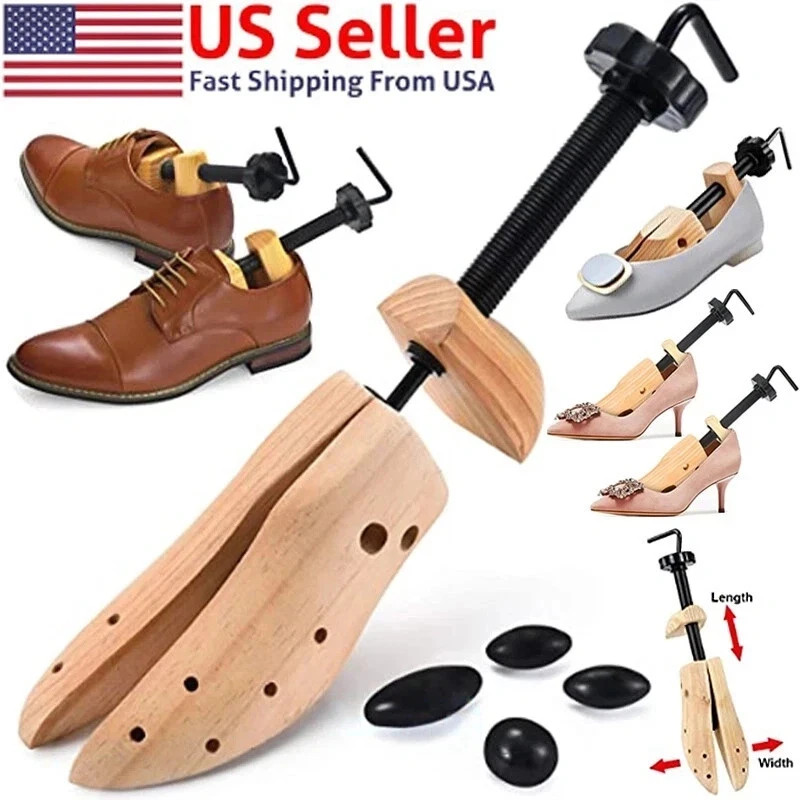 2-Way Wooden Shoe Stretcher Adjustable Width Length Expander Men Women Boots US