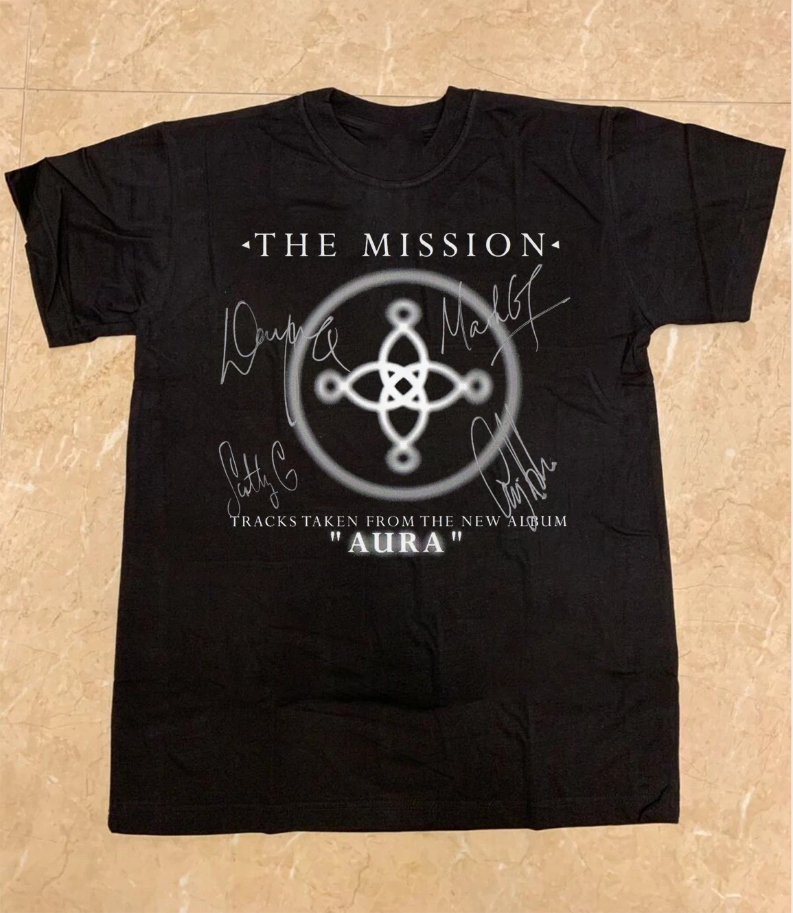 The Mission – Aura Album and Signature T Shirt Full Size S-5XL
