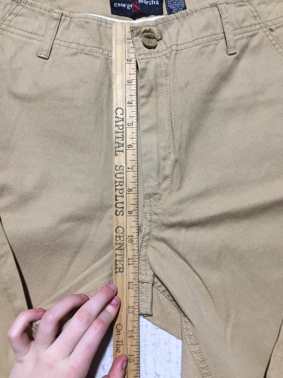 NEW George & Martha Pants HEMMED TO 34 30 Beige Pockets Cotton