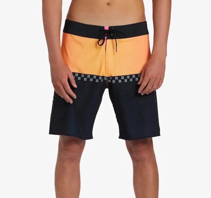 BILLABONG Fifty50 Airlite Swim Trunks Board Shorts Black Orange Sz 28 *NEW* $69