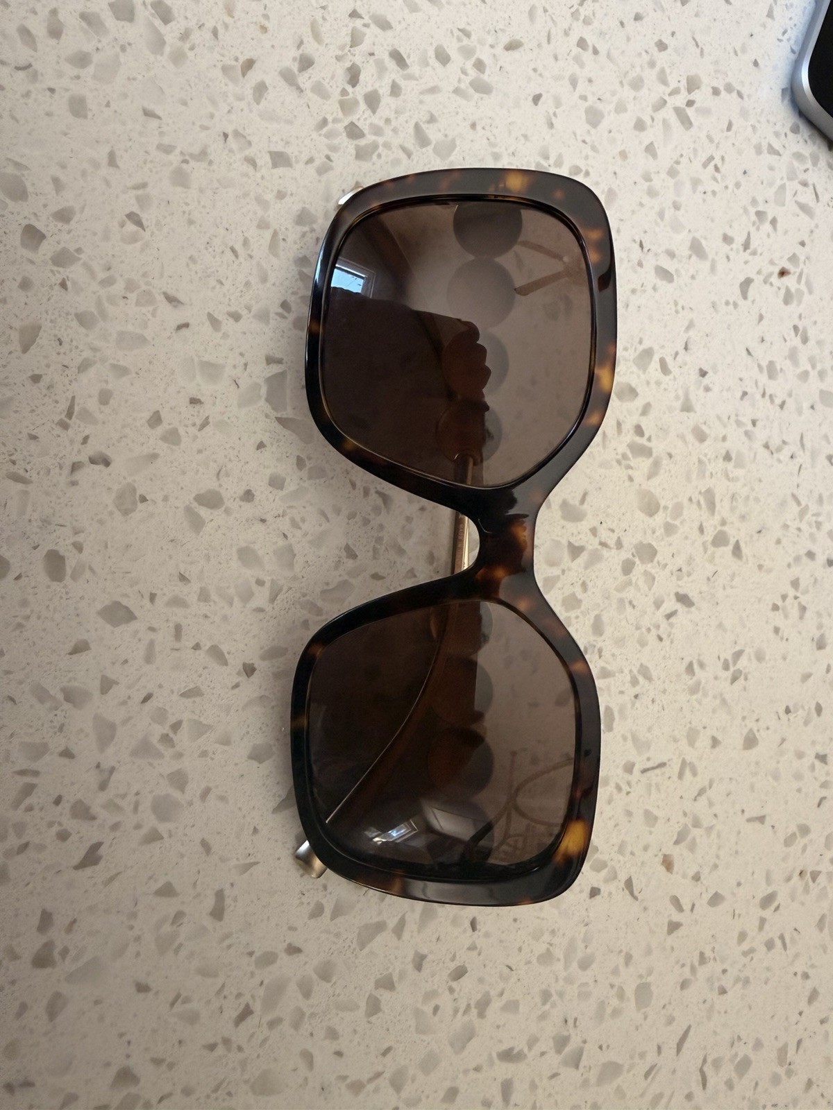Versace MOD. 4357 Tortoise Shell Square Brown Tinted Lens UVB 135mm Sunglasses