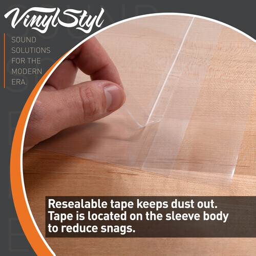 Vinyl Styl® 12 Inch Outer Record Sleeves – Resealable Flap – 50 Count (Clear) [N