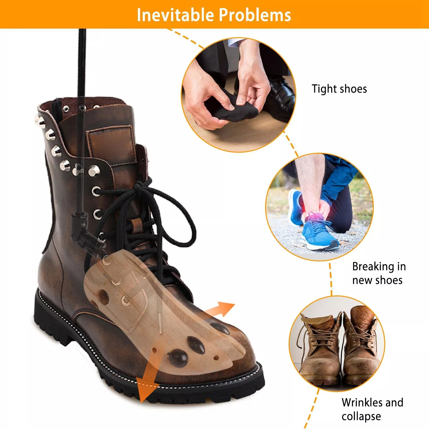 1 Pair Boot Stretcher Wooden Shoe Shaper Western Cowboy Boot Expander for Men