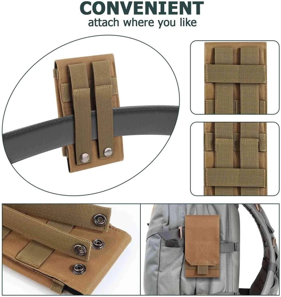 Tactical Molle Cell Phone Bag Case with Belt Clip Loop Holster Pouch Carry Cover