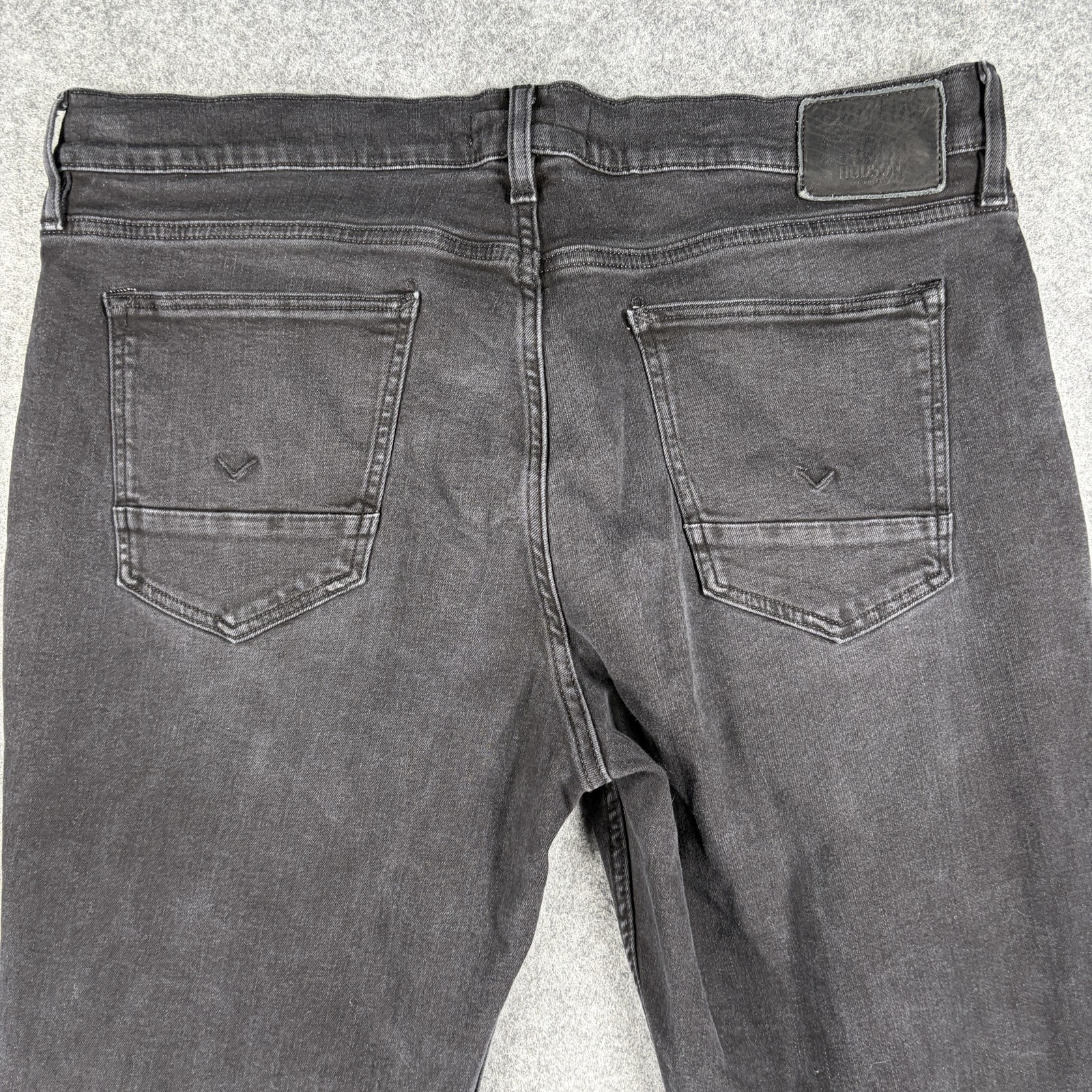 Hudson Zack Skinny Jeans Mens 38×32 Black Stretch Denim Charcoal Wash Pants