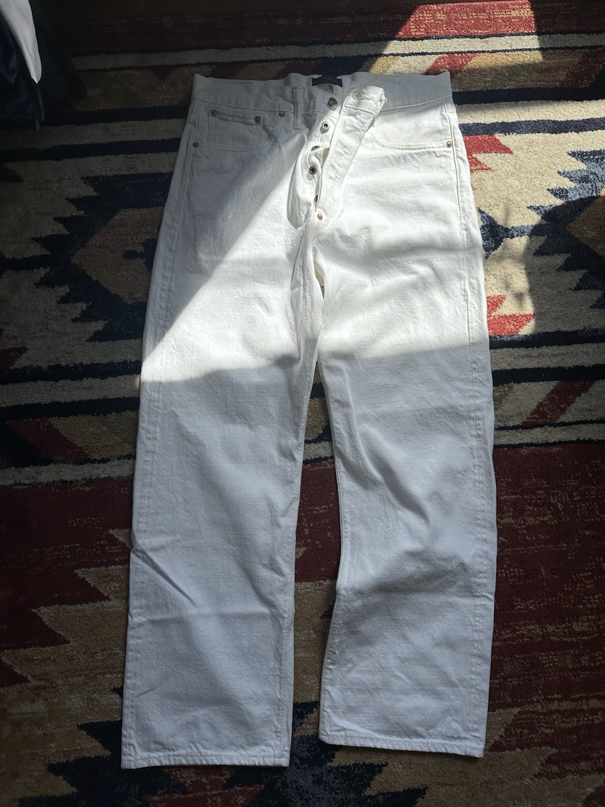 Double RL Men’s LTD NYC White vintage 5 pocket Japanese selvedge denim