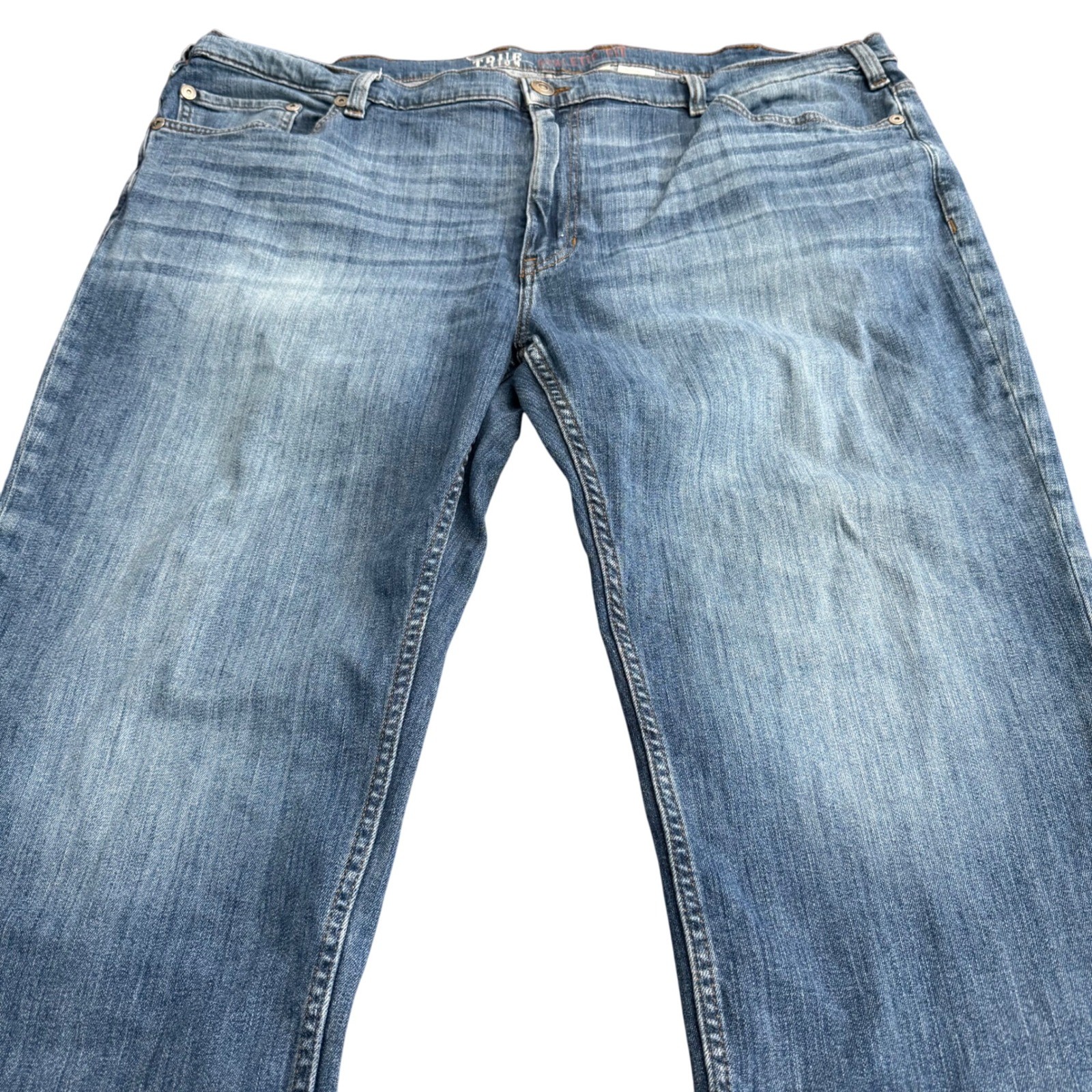 True Nation Athletic Fit Mens Jeans 50×28 (50×26) Blue Denim Straight Leg Pants