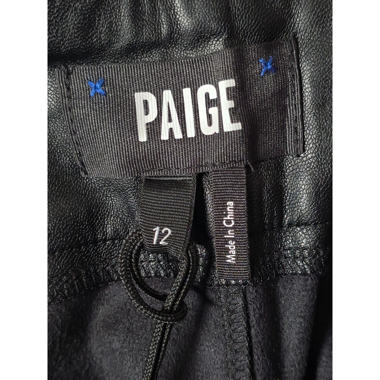 PAIGE Jazz Pant Faux Leather Black High Waisted Pleated Women Size 12 NWT