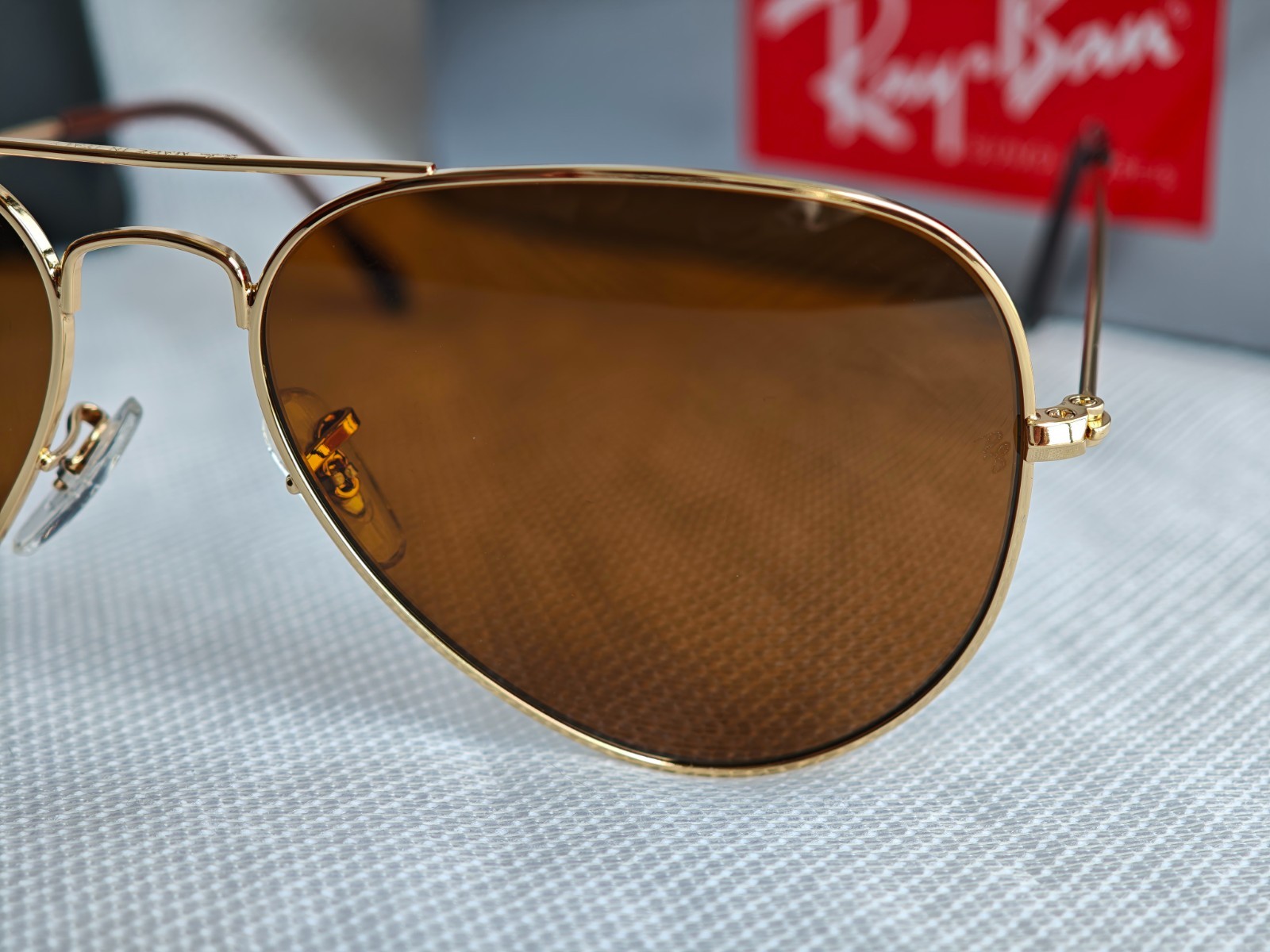 Ray Ban Aviator RB3025 Sunglasses 58mm Brown Lens/Gold Frame