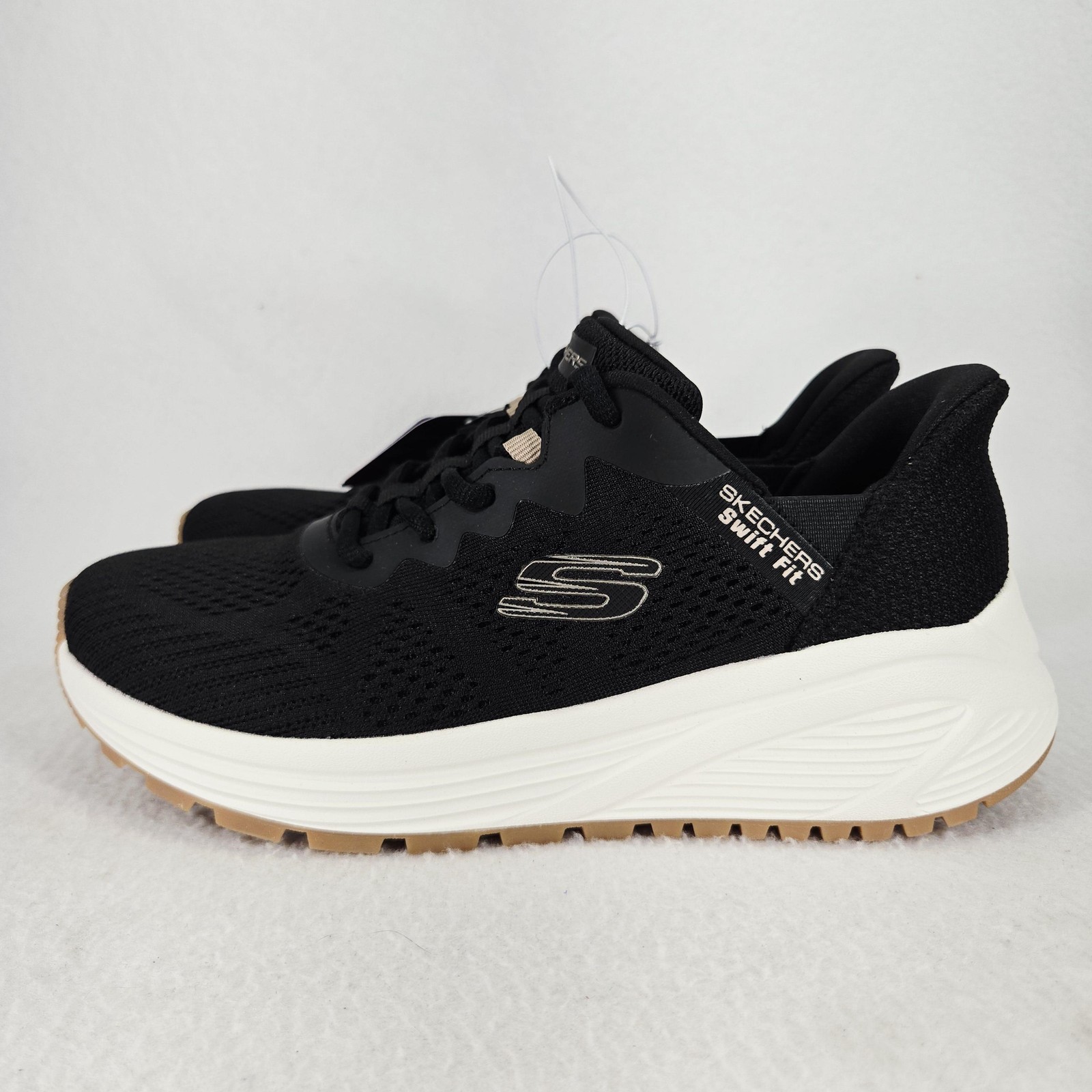 Skechers Swift Fit Shoes Womens 6.5 Black Memory Foam Machine Washable Sneakers