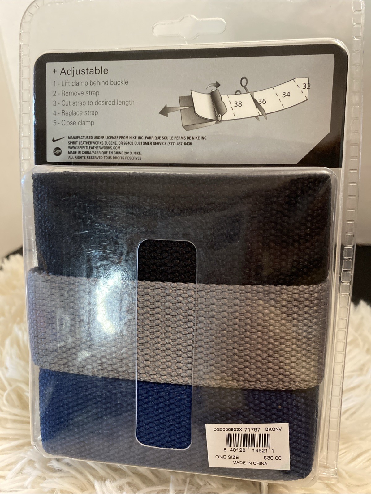 NIKE 3-IN-1 Just Do It Web Belt Pack Blue/Brown/Black NWT