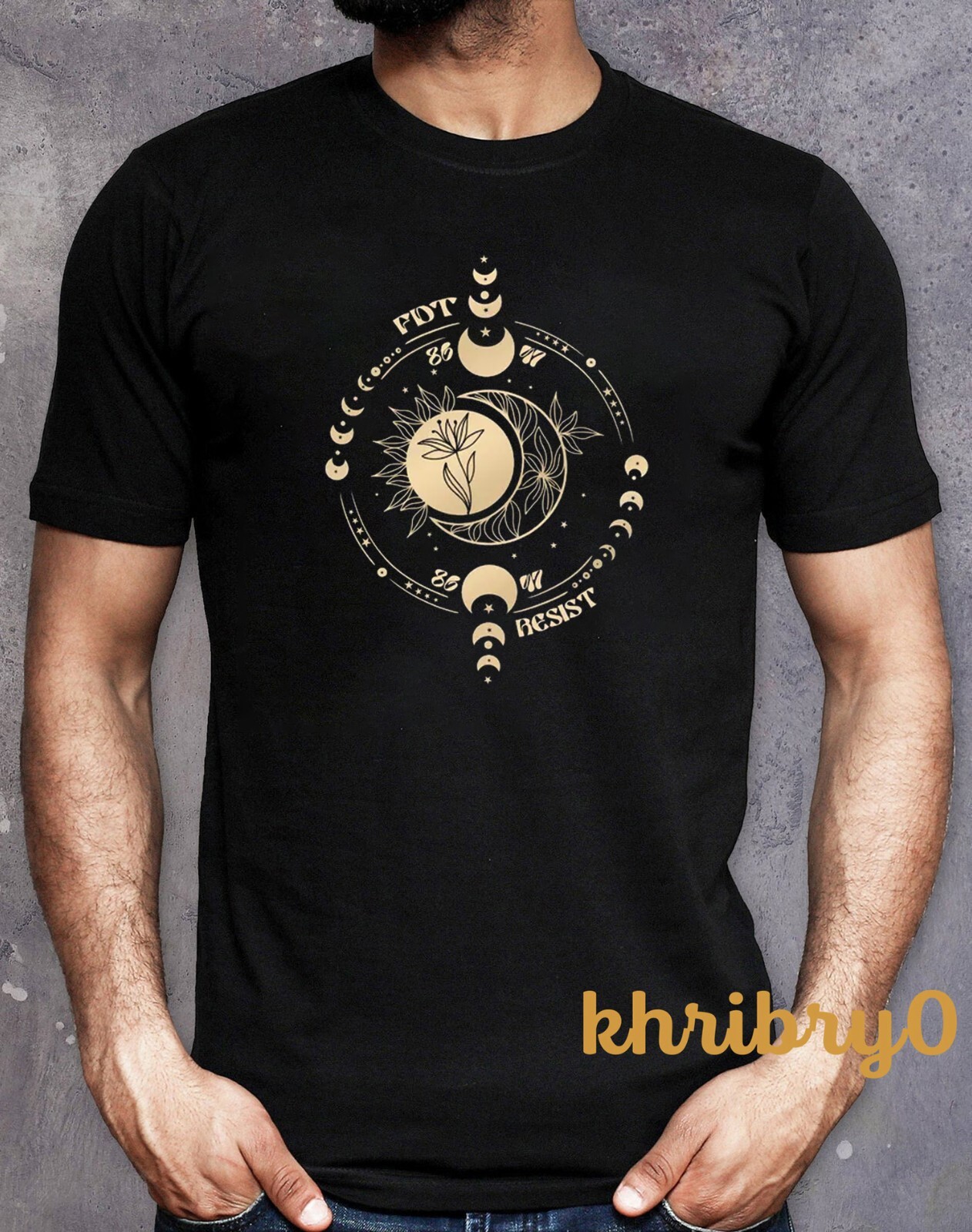 Subtle Anti Fascist FDT Celestial Moon Political T-shirt