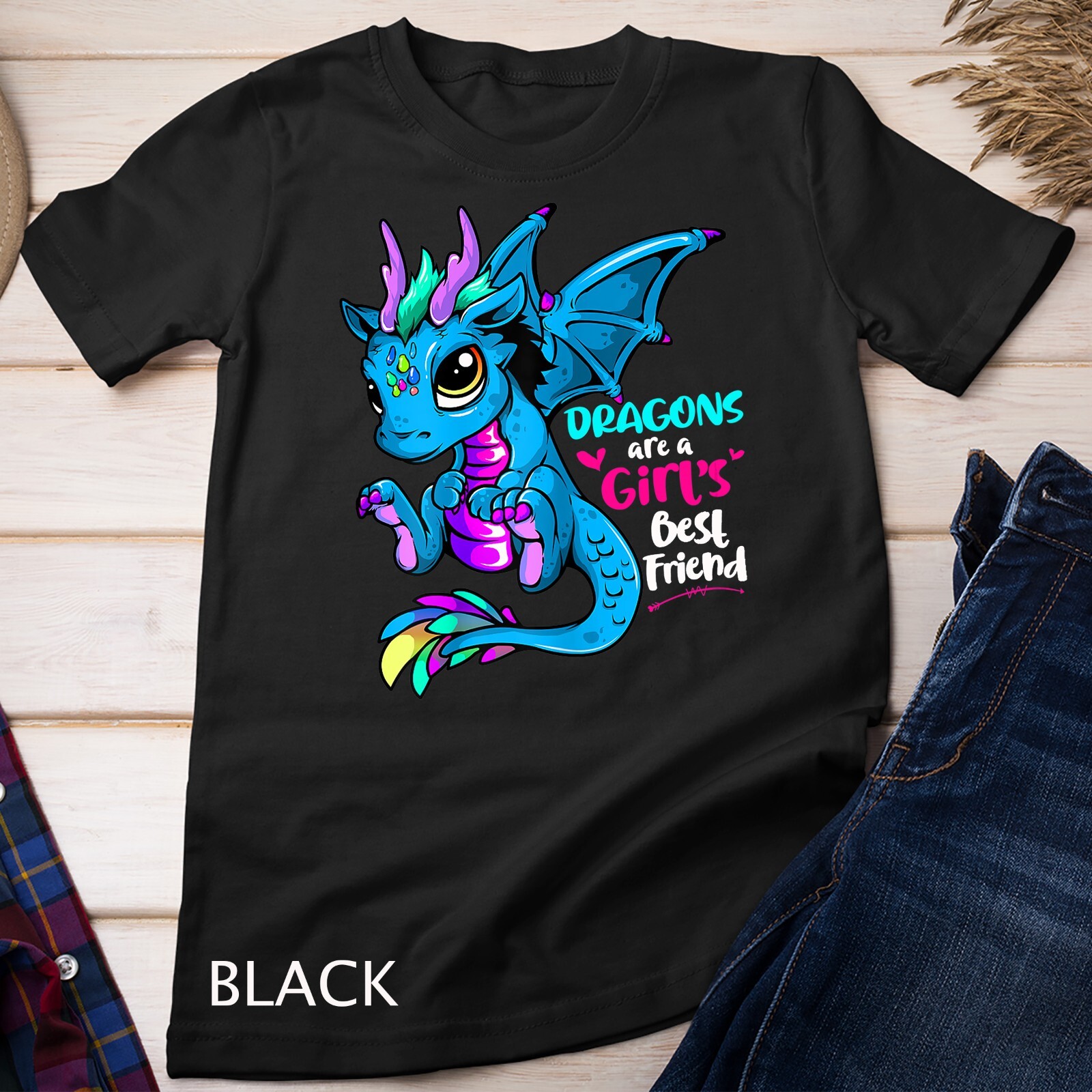 Dragons Are A Girl’s Best Friend T-Shirt For Women and Girls Unisex T-shirt