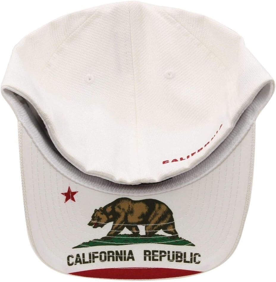 Oakley Mens Tincan Flag California Stretch Baseball Cap Hat White Small/Medium