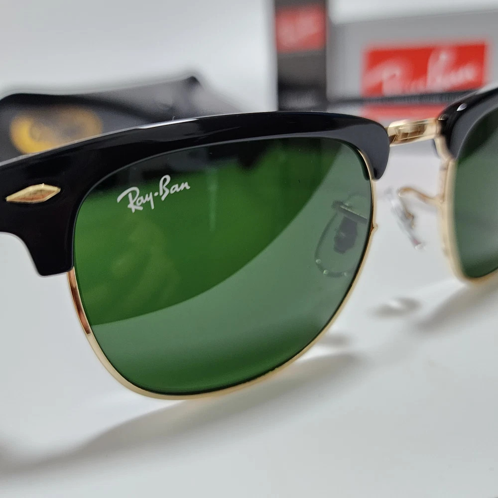 Ray-Ban RB3016 Sunglasses Clubmaster Classic Black Frame Glass Gray Lens 51mm US
