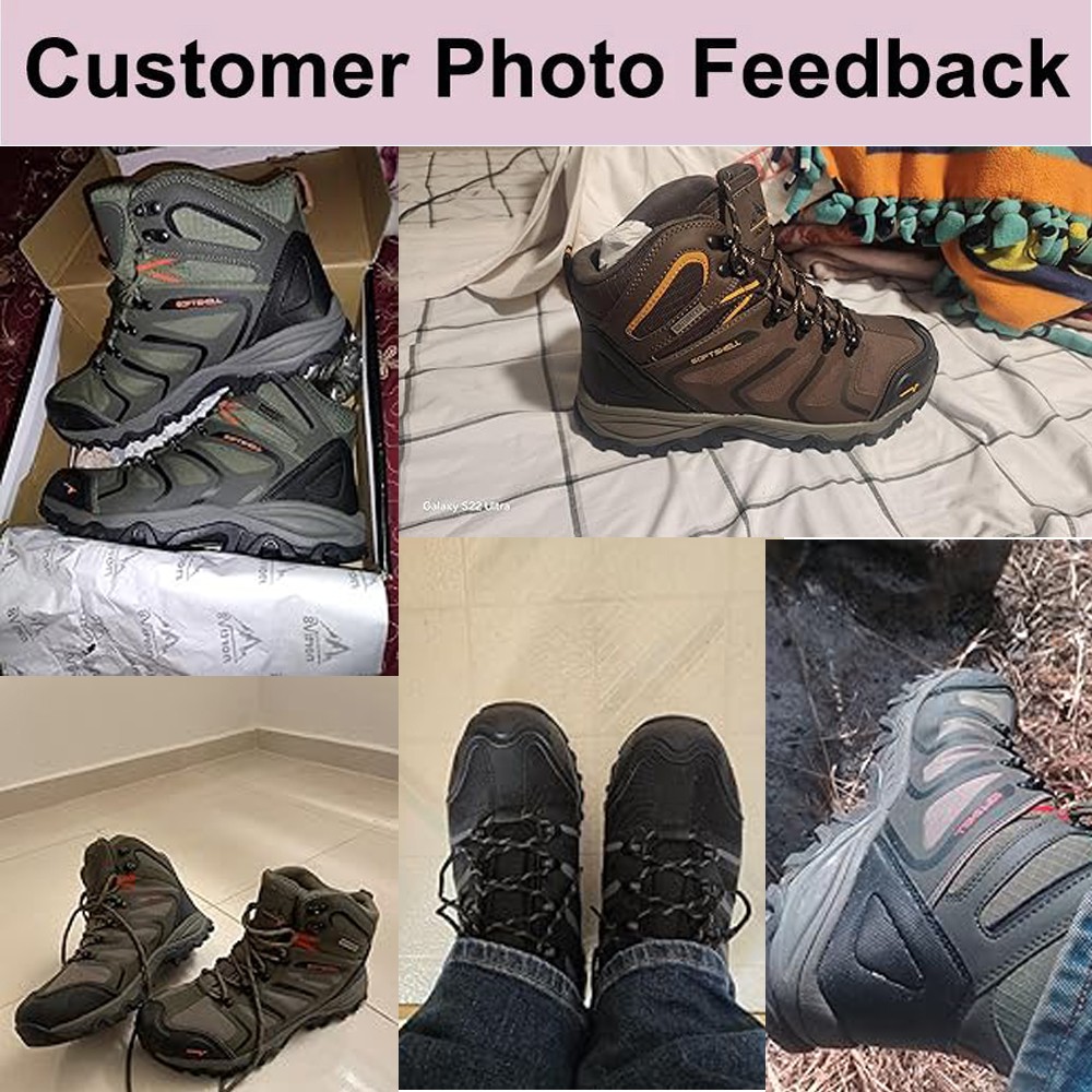 NORTIV 8 Men’s Waterproof Hiking Boots Outdoor Lightweight Shoes Trekking Trails