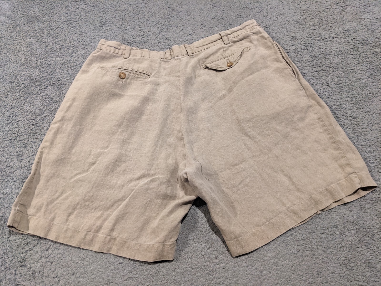 Evergreen Sport Linen Shorts Mens 40 (38) Vintage Natural Sportswear