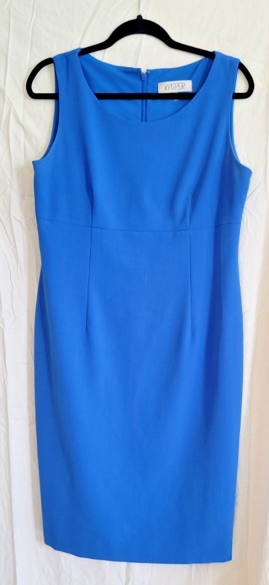 Peacock blue, stunning Kasper size 10 sheath dress!