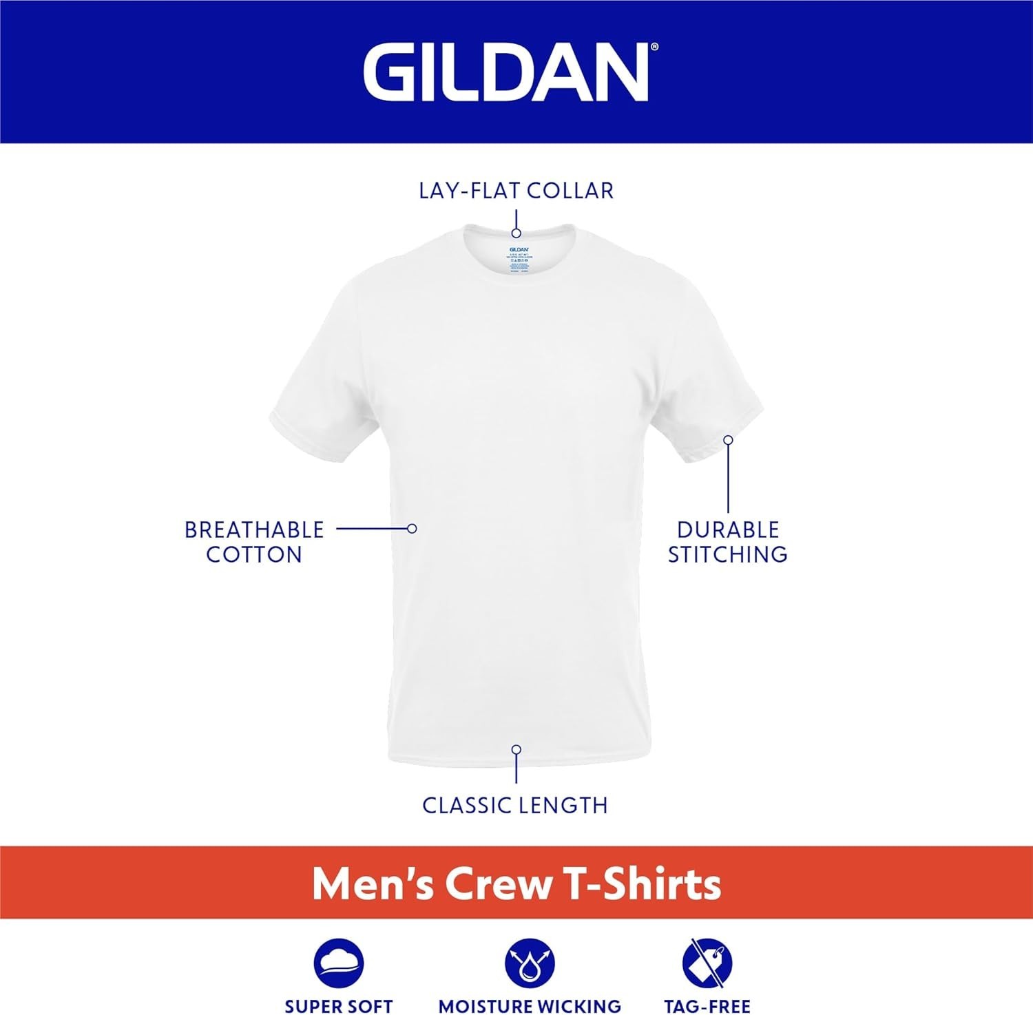 Gildan Men’s XL Black X-Large Crew 100% Cotton, Style G1100