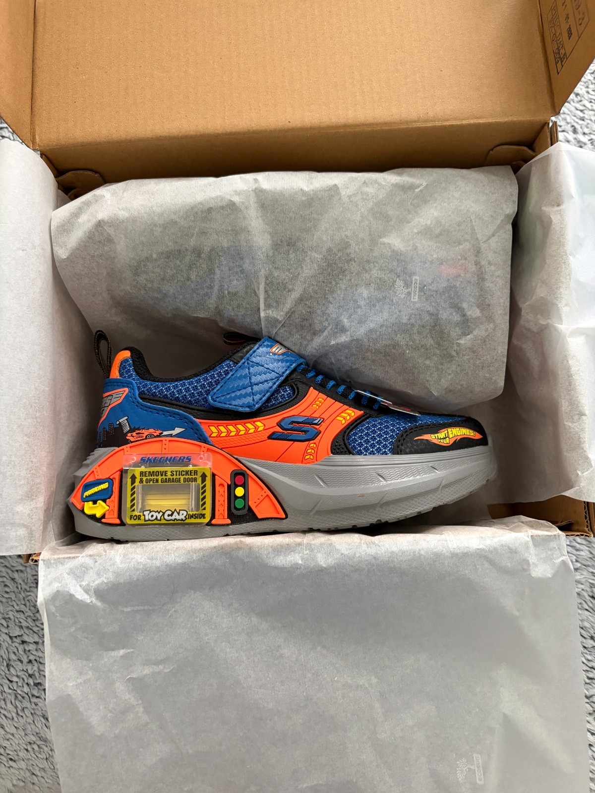 Skechers Garage Kids Shoes Size 11 Blue & Orange