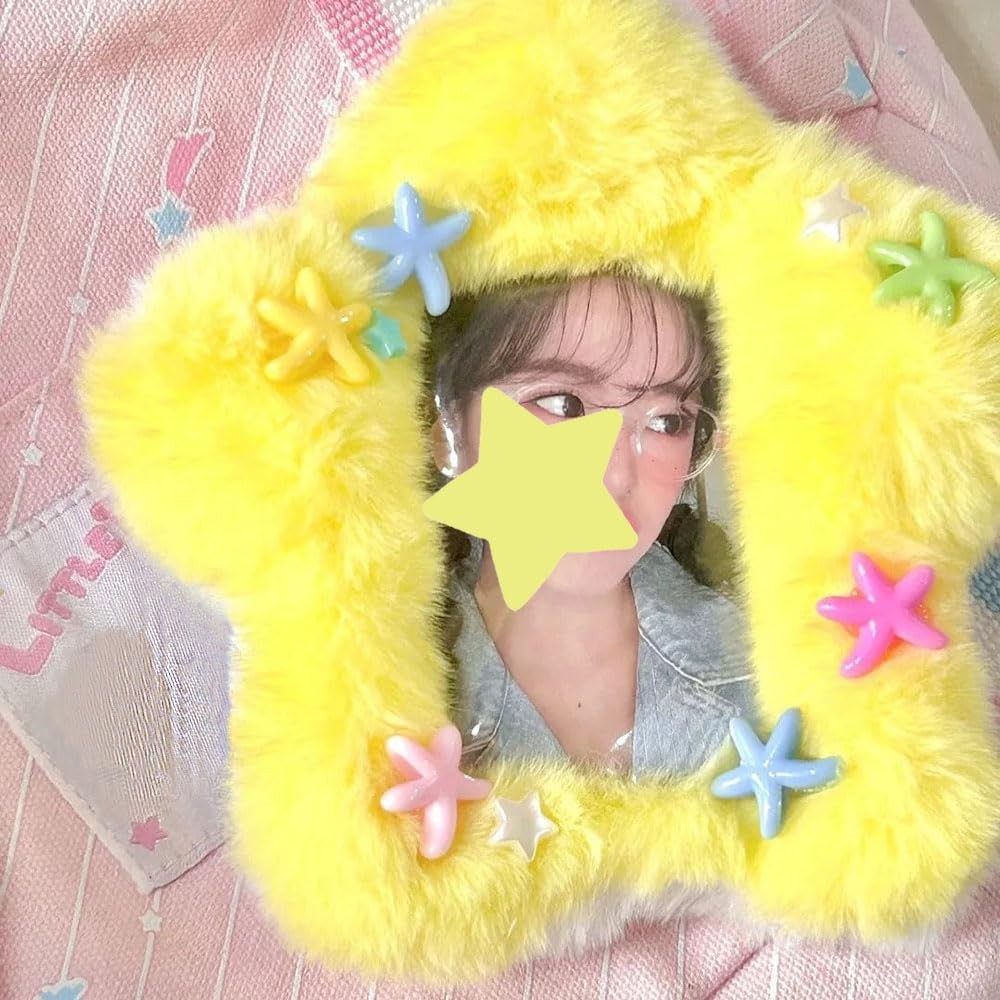 2 Pcs Star Photocard Holder Cute Plush Keychain Pendant 3 Inch Photo Card Hol…