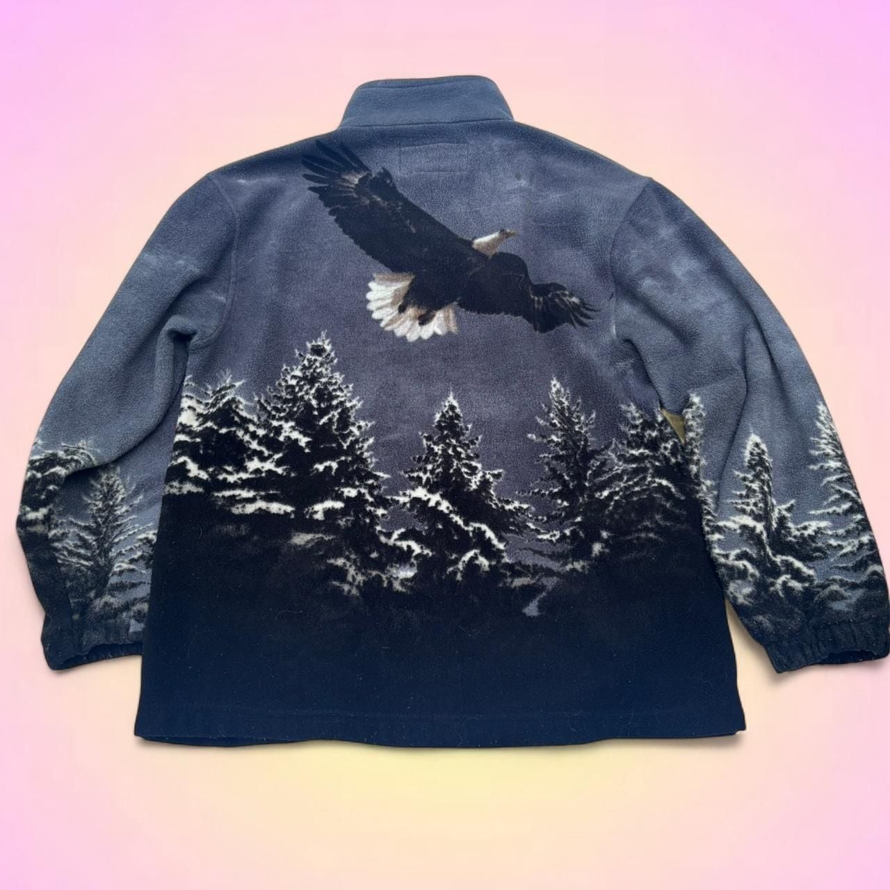 Trail Crest Eagle Forest Print Full Zip Fleece Jacket