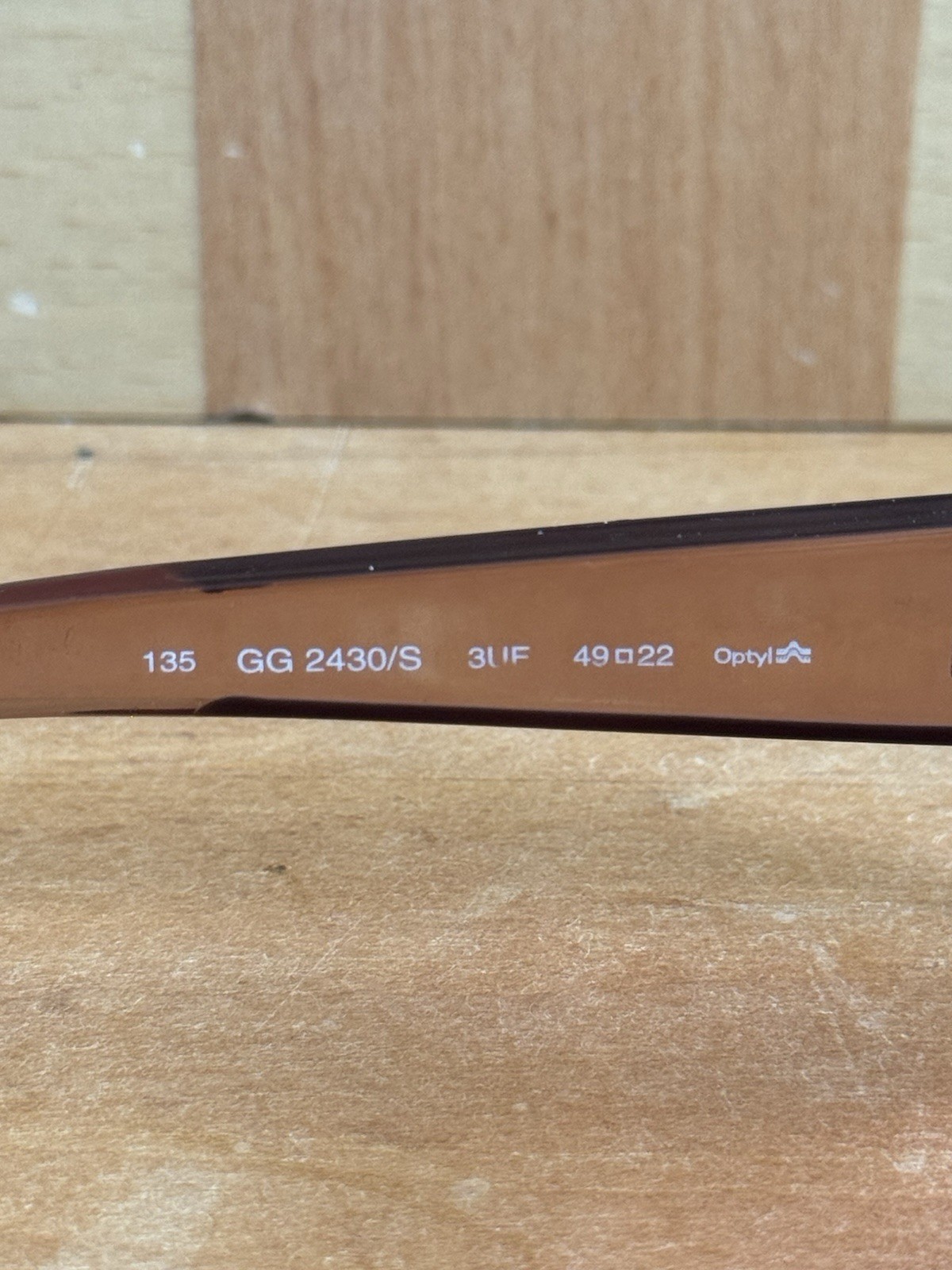 Vintage REAL Gucci GG 2430/S Oval Sunglasses Brown Purple 135mm Italy