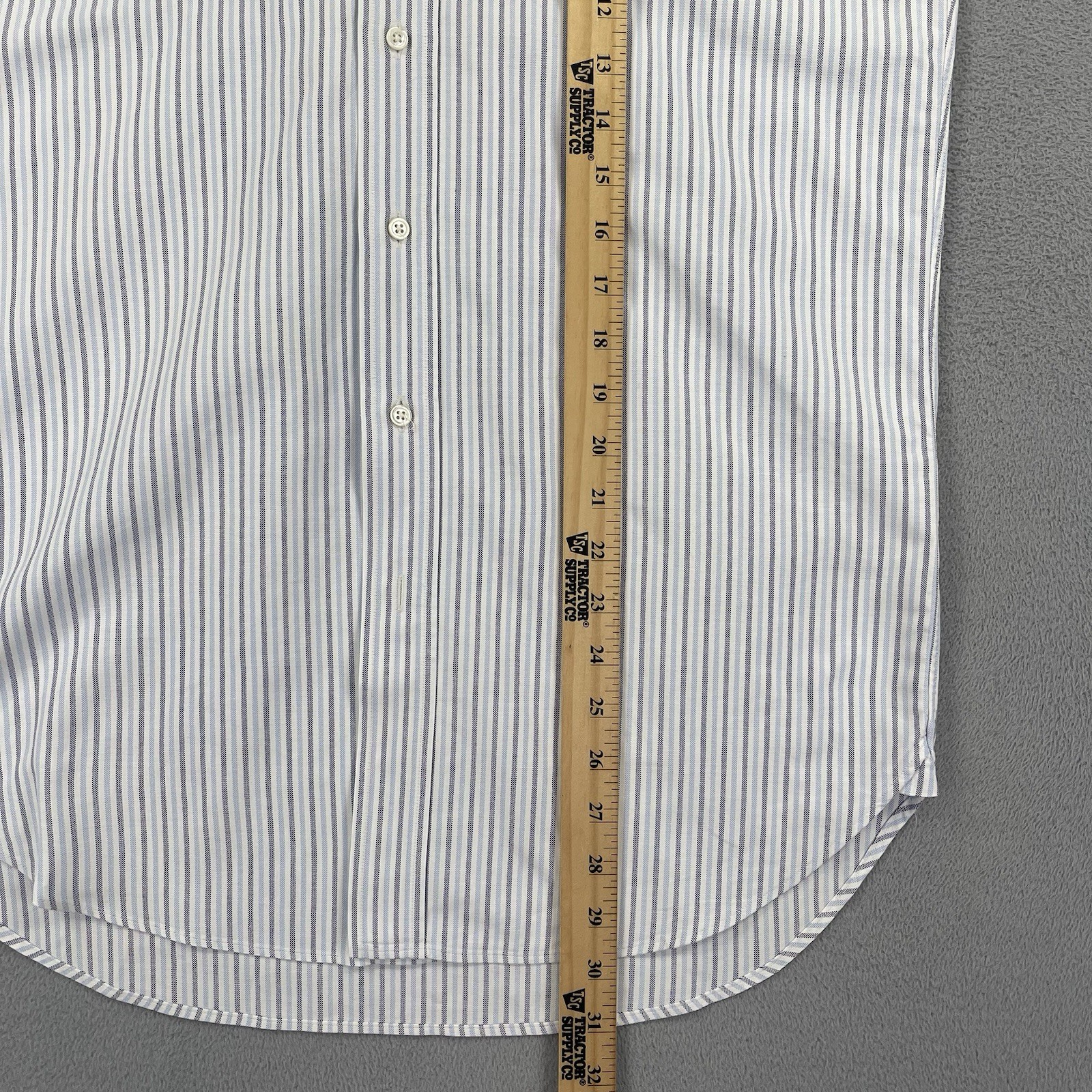 Vintage Brooks Brothers Makers Shirt Mens 15.5 33 Milano White Blue Striped USA