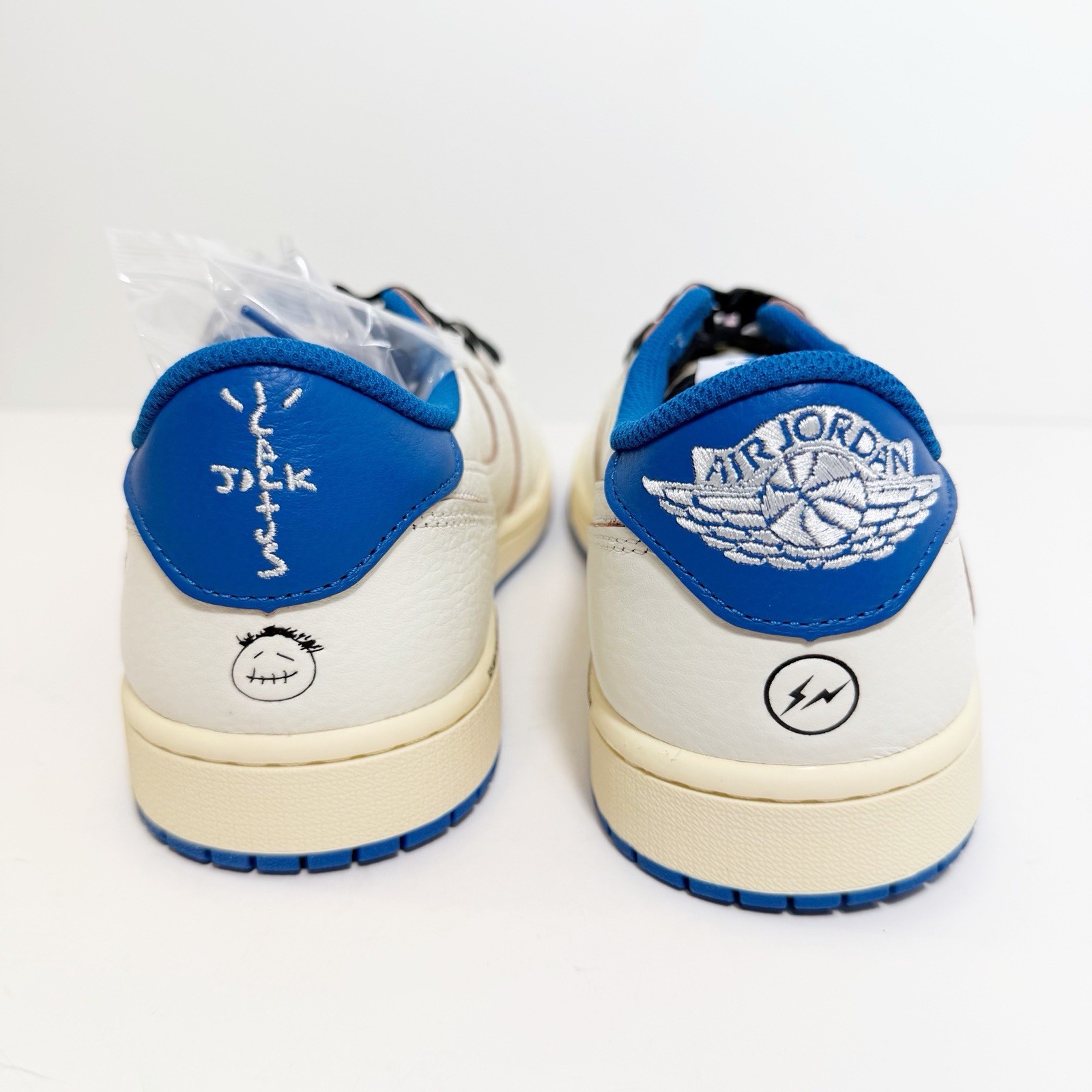Nike Travis Scott X Fragment Air Jordan 1 Retro OG Sail Military Blue Size 10