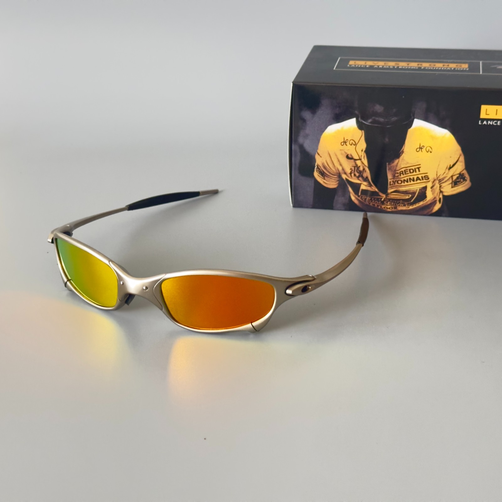 Oakley Juliet X-Metal Silver Frame Fire Iridium Sunglasses New w/ Box