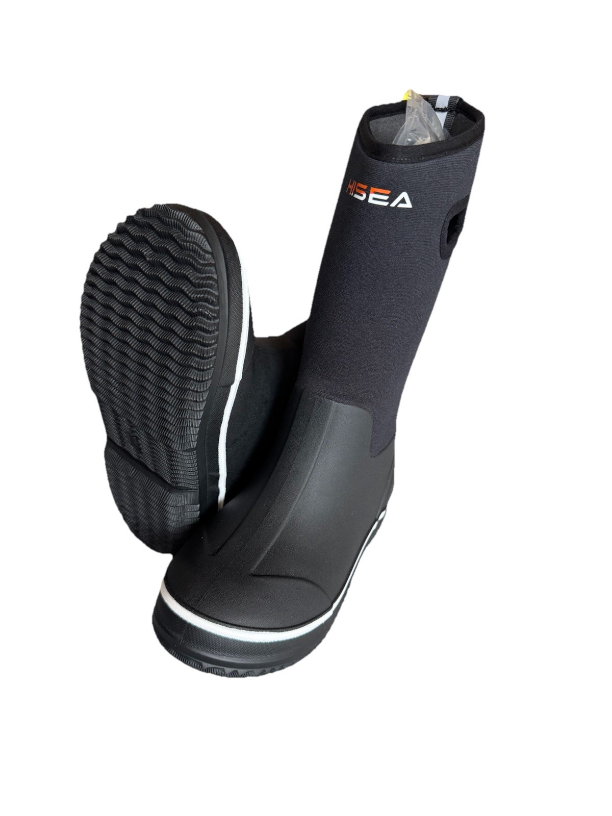 HISEA Kids Neoprene Rubber Rain Boots Black Waterproof Size US 1 NWT