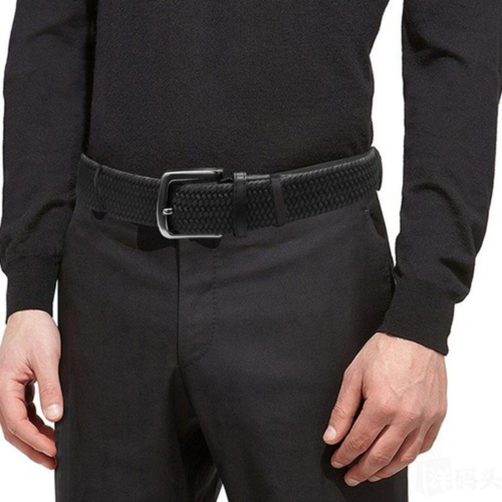Men’s Stretch Belts Elastic Braided 2 Pack, Woven Belt Men for Golf Casual Pants