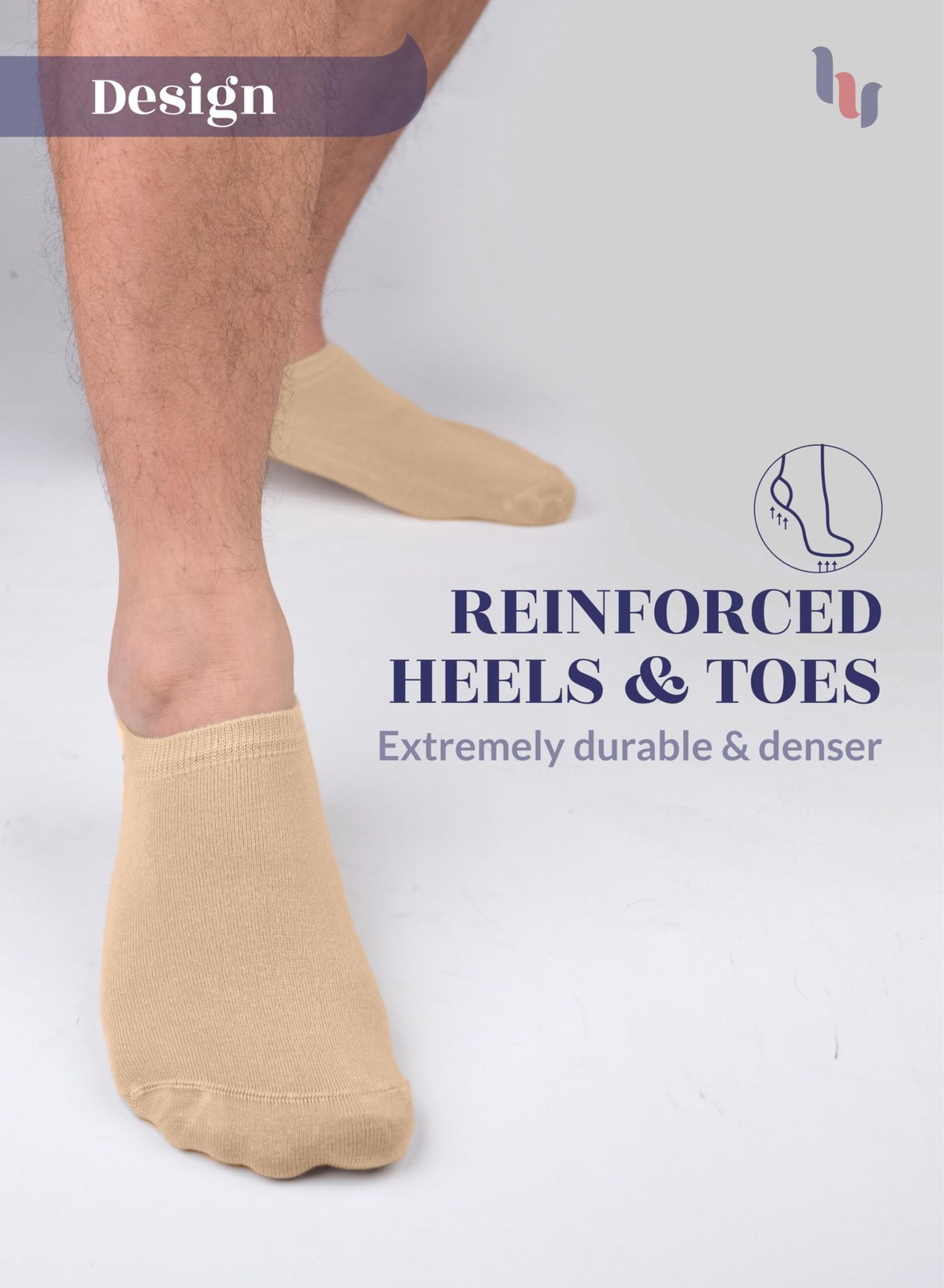 HUGH UGOLI Men Bamboo No Show Socks | Non Slip Invisible Liner Socks 6/12 Pairs