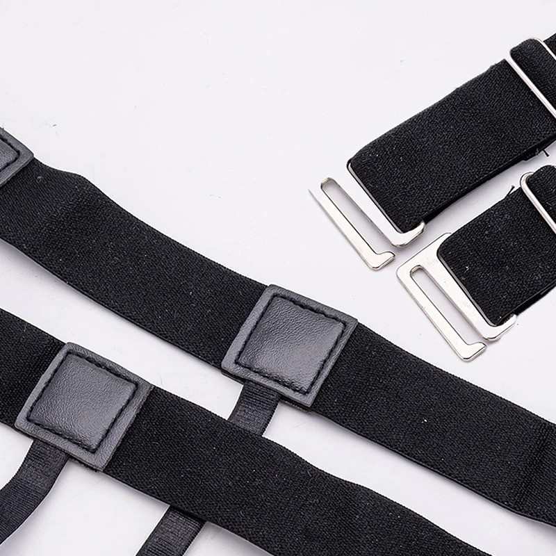 2PCS Men Hidden Shirt Stays Holder Garters Belt Non Slip Elastic Locking Clamps