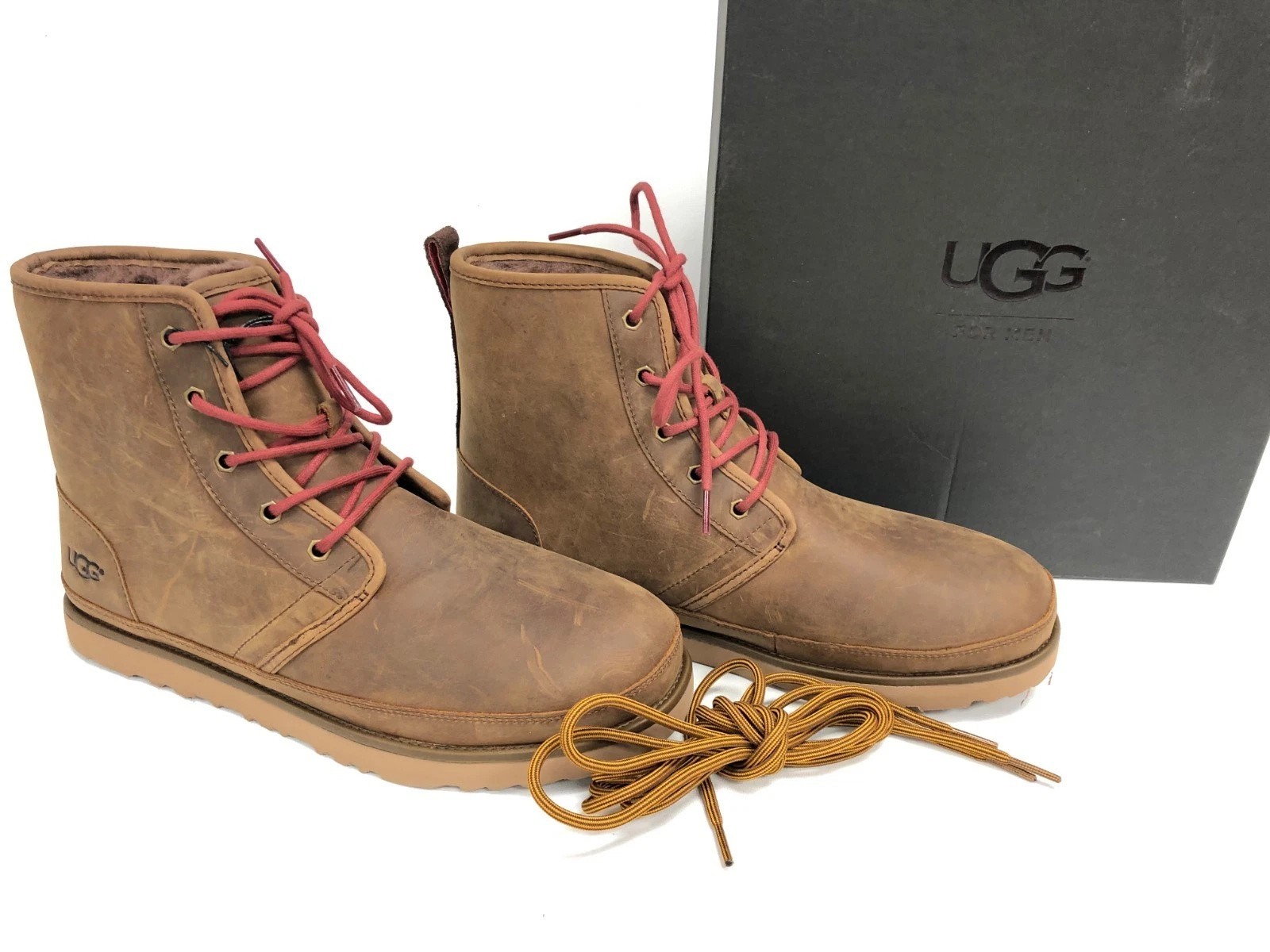 UGG Harkley Waterproof Lace Up Boot 1017238 Grizzly Brown Men’s Size M5/ W7