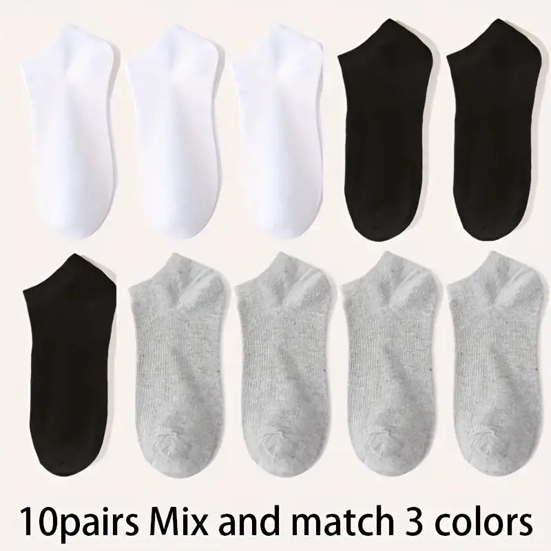 10-30 Pairs Unisex Ankle Socks – Comfortable Everyday Low Cut Sport Socks –