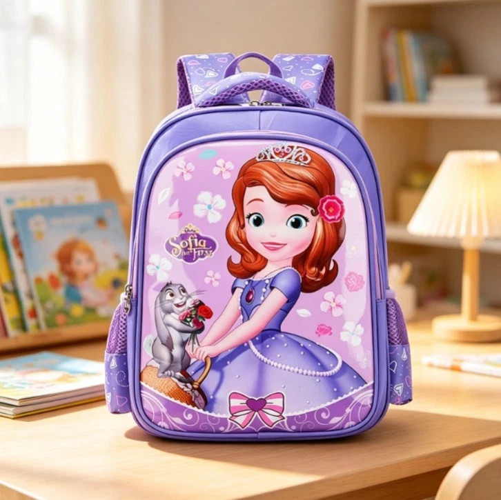Cute Princess Sofia Backpack Kids Girls Cartoon School Bookbag Gift for Children