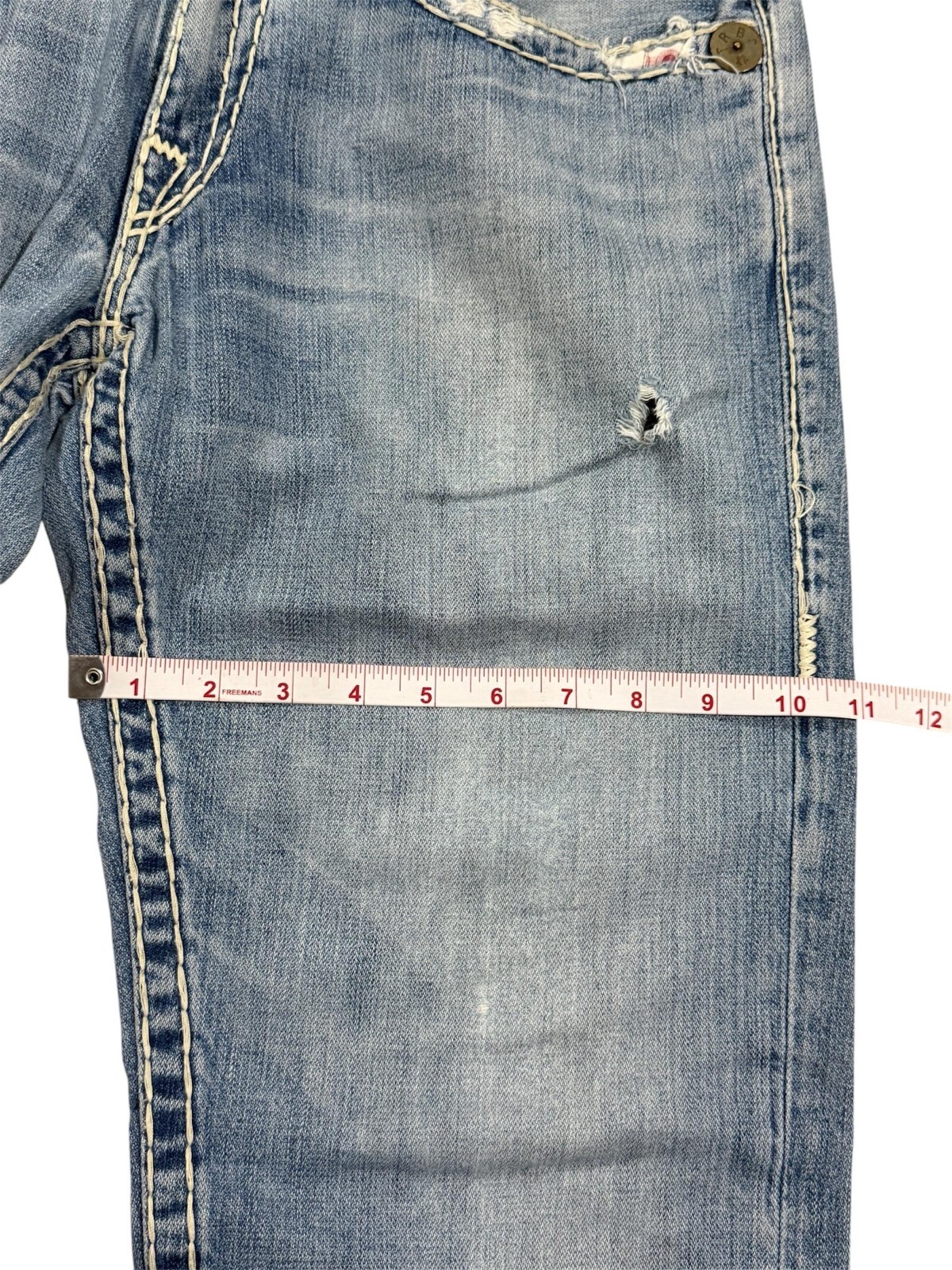 True Religion Billy Super T Jeans Light Wash Distressed Bootcut Y2K Denim 33
