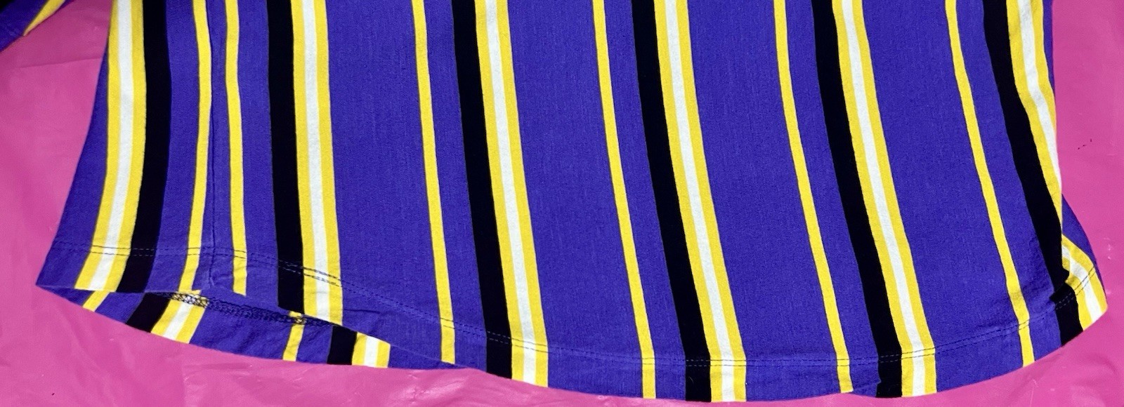 Clout Hooded Tshirt Medium Short Sleeve Purple Yellow Striped Vox Populi