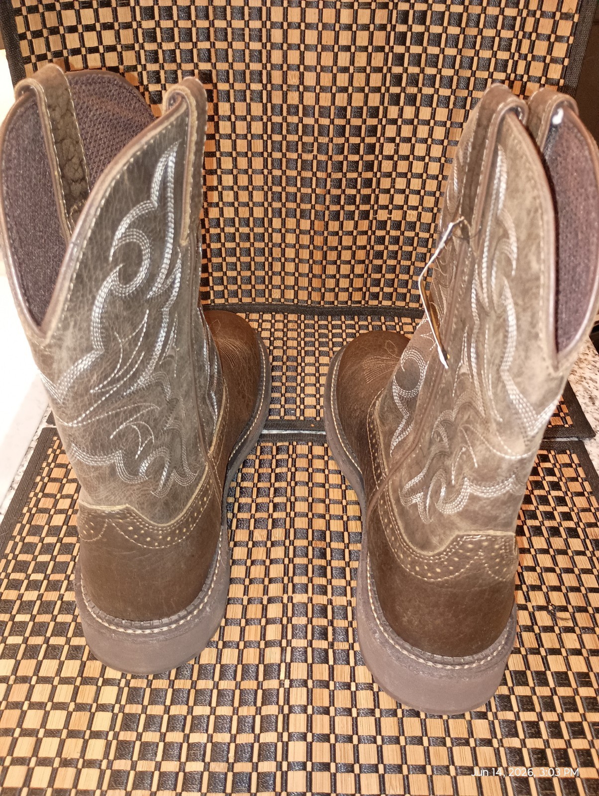 Justin AmarilloBoots Men’s Brown Leather Western Boots Size 11 D New WK4310